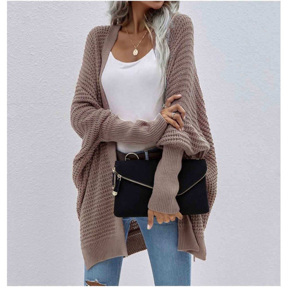 Cozy Dolman Sleeve Open Front cardigan - Picture 2 of 4